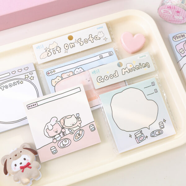 Kawaii Sticky Notes – Cute Daily Memo Pads (50 Sheets)