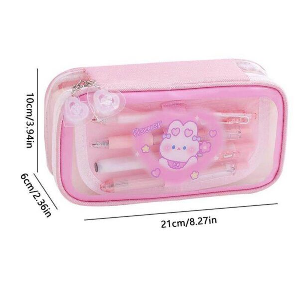 Large Capacity Transparent Kawaii Pouch - Premium Quality