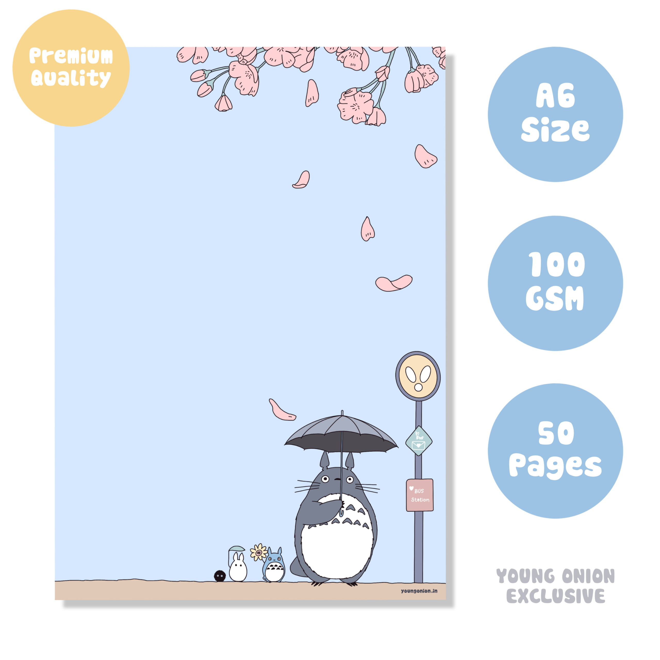 Totoro Sakura Shower | YO Premium Notepad | Memo Papers
