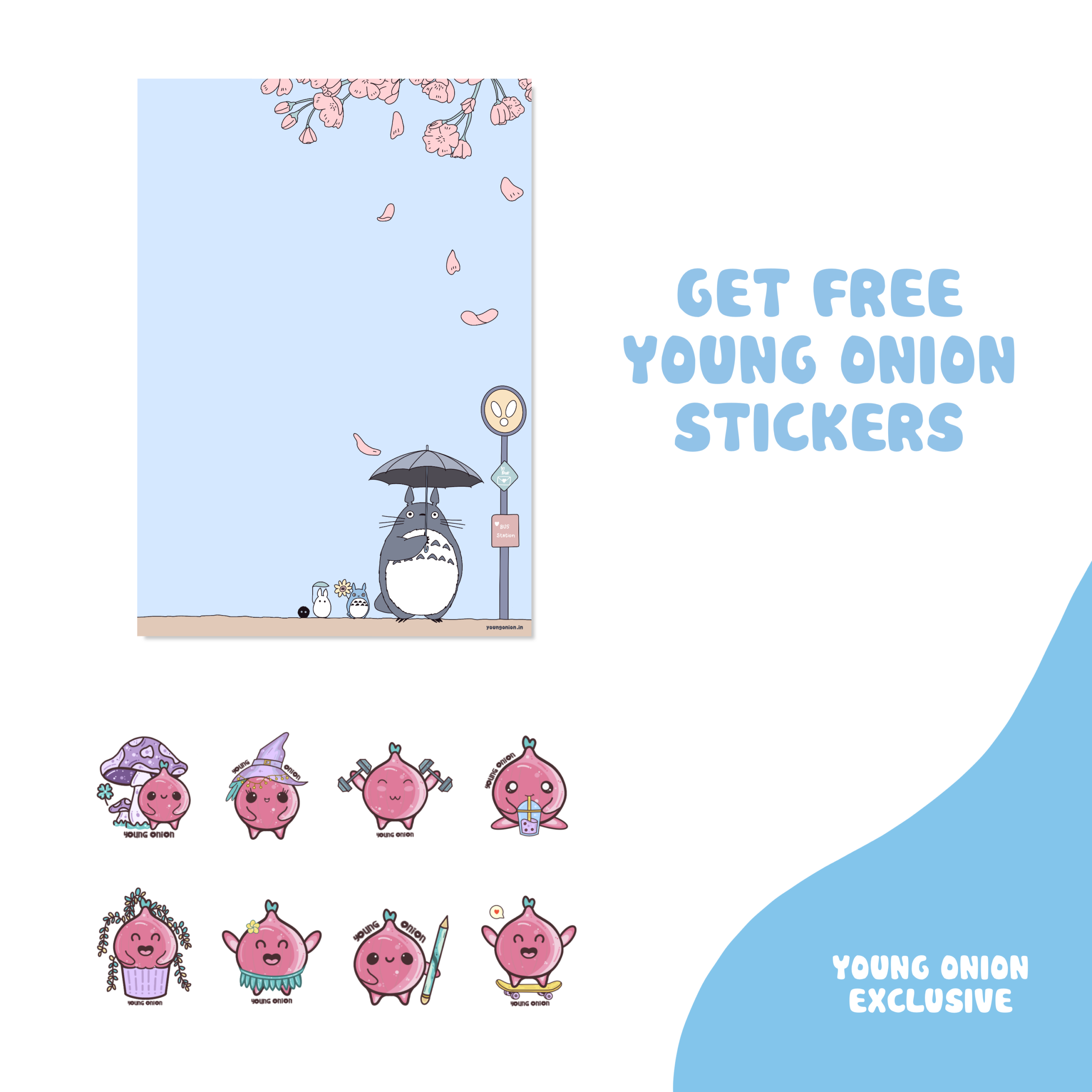 Totoro Sakura Shower | YO Premium Notepad | Memo Papers