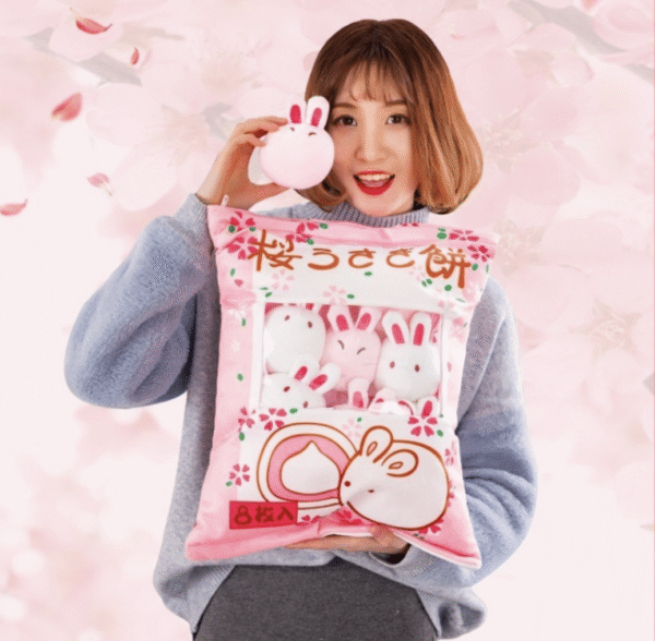 Japanese Pillow with small plushies