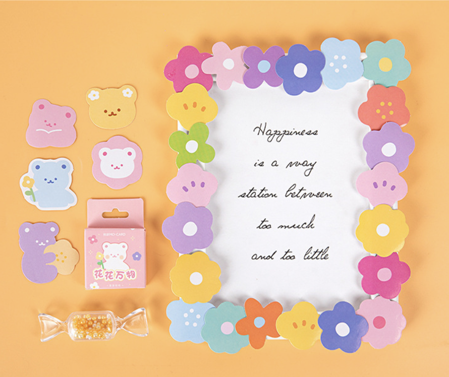 Screenshot-2025-06-06-at-11.06.06-PM.png Kawaii Flower & Teddy Shaped Sticker Pack - Set of 46 Stickers