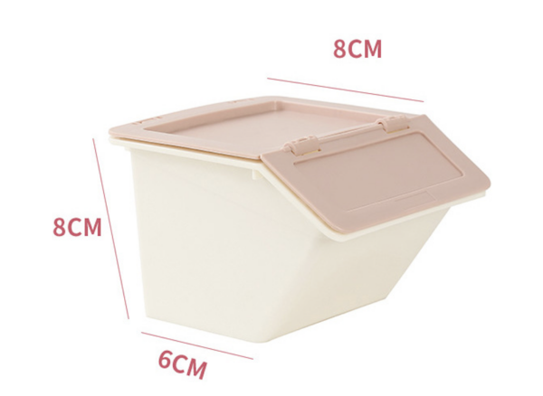 Kawaii Pastel Flip-Top Storage Bins – Stackable Desk Organizers