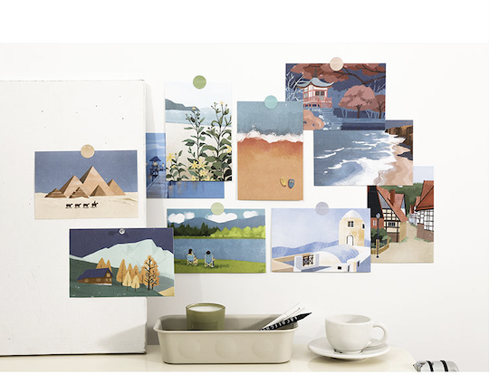 Travel Diaries Aesthetic Postcards – Set of 15 Cards