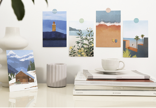 Travel Diaries Aesthetic Postcards – Set of 15 Cards