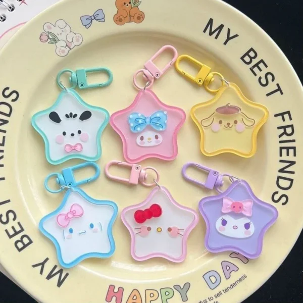 Kawaii Star-Shaped Sanrio Acrylic Keychains