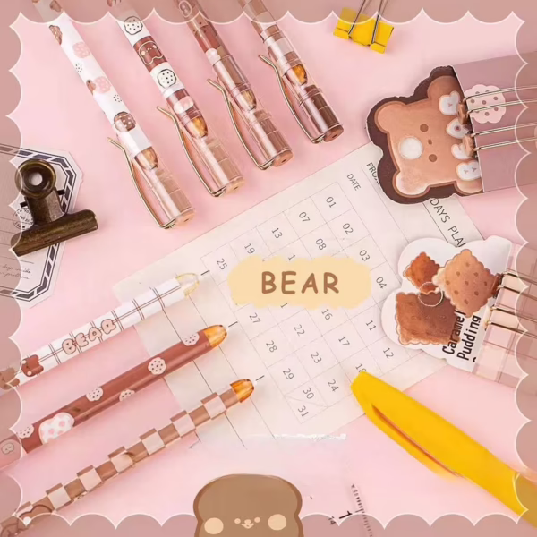 🐻 Caramel Pudding Premium Bear Pens (Set of 2)