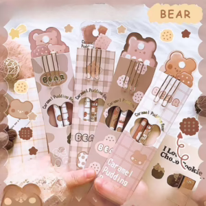 🐻 Caramel Pudding Premium Bear Pens (Set of 2)
