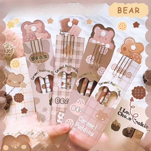 🐻 Caramel Pudding Premium Bear Pens (Set of 2)