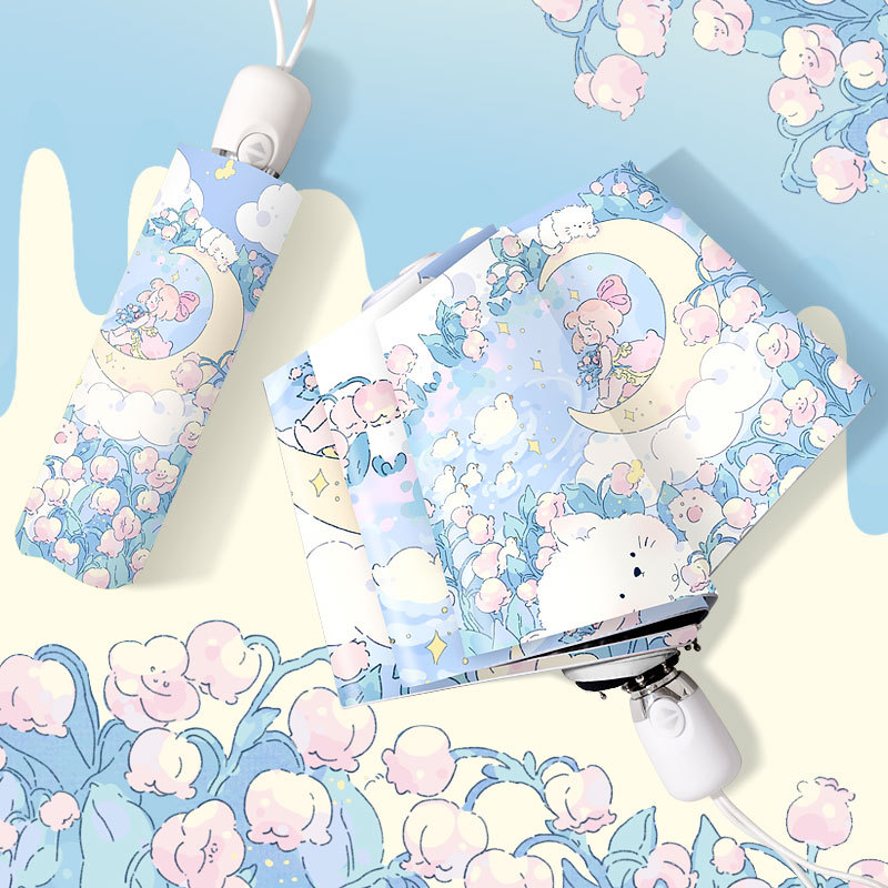 blue_umbrella_3.jpg Moon Light Dream ???????? Premium Compact Umbrella