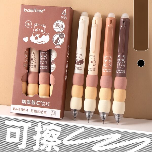 Kawaii Bubble Grip Gel Pens – Set of 4