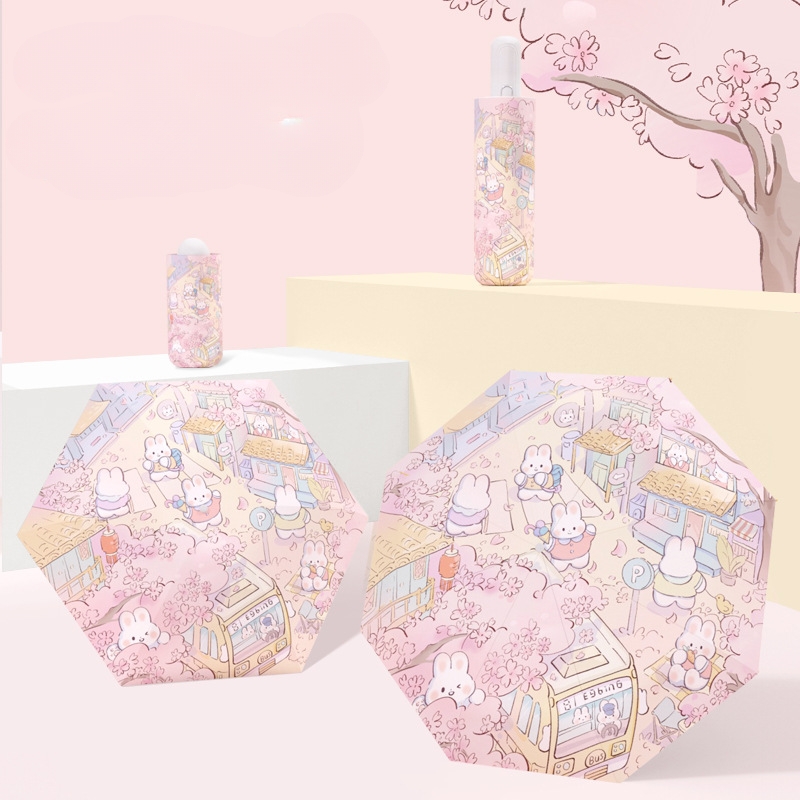 Cherry Blossom Bunny - Premium Compact Umbrella
