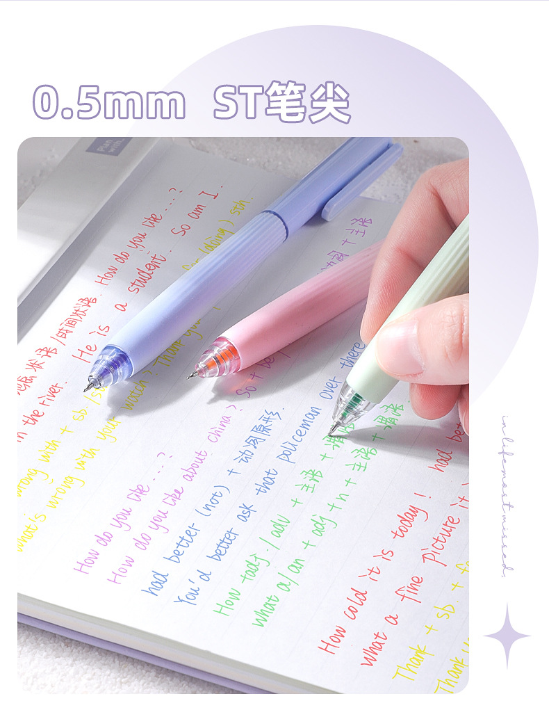 Cream Pastel Gel Pen Set – Pack of 5