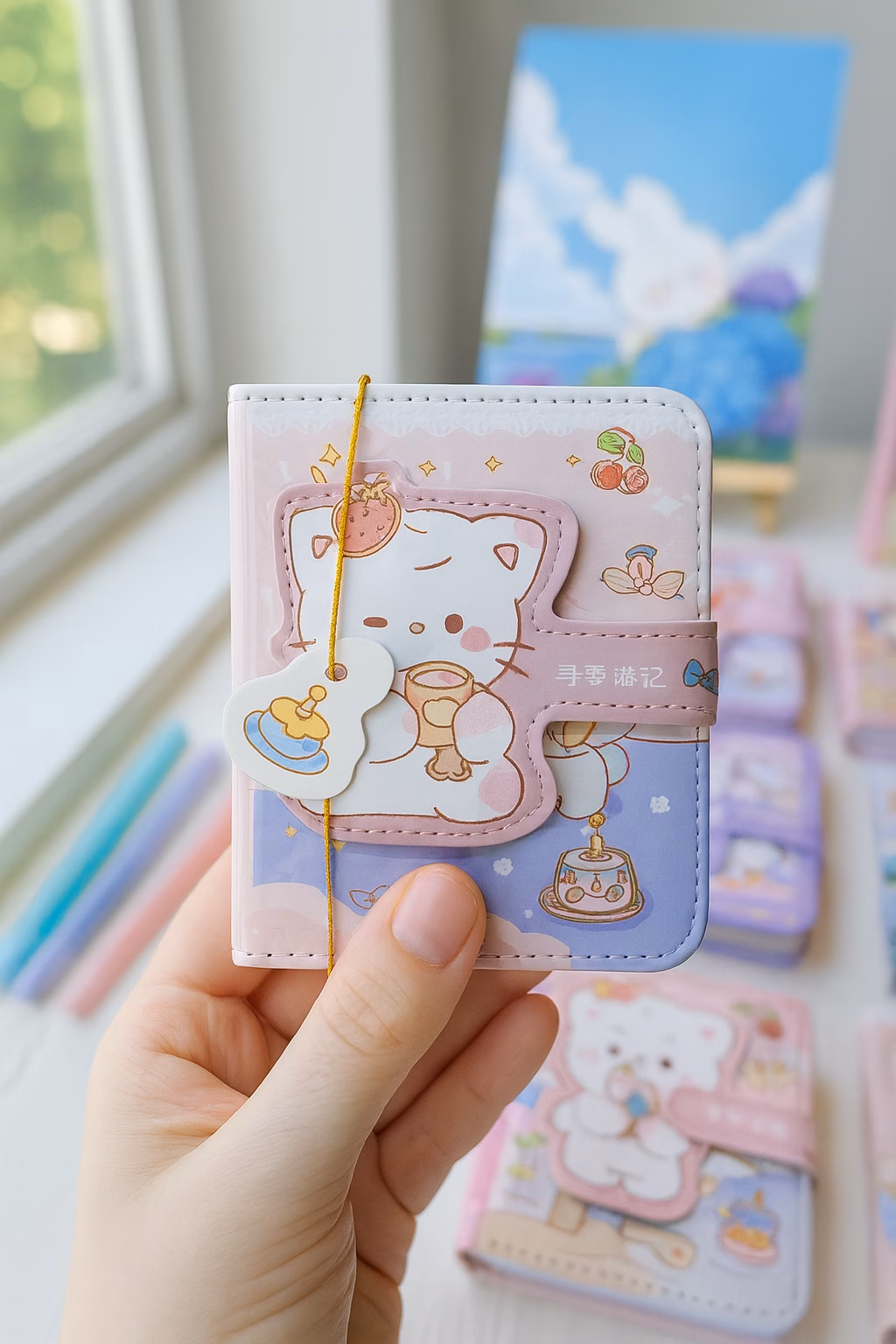 Bear Combo - Gel Pen Set 6 Pcs ✨ + Mini Spiral Notebook Set of 4 Pcs