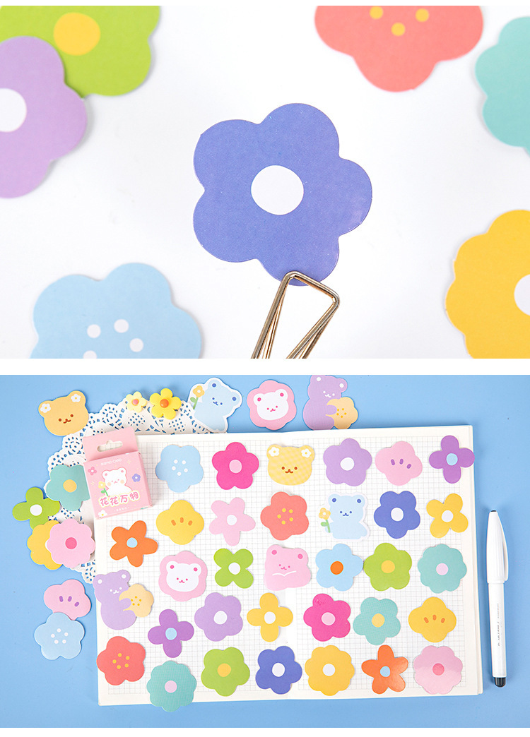 flower_teddy_sticker_pack_7.jpg Kawaii Flower & Teddy Shaped Sticker Pack - Set of 46 Stickers