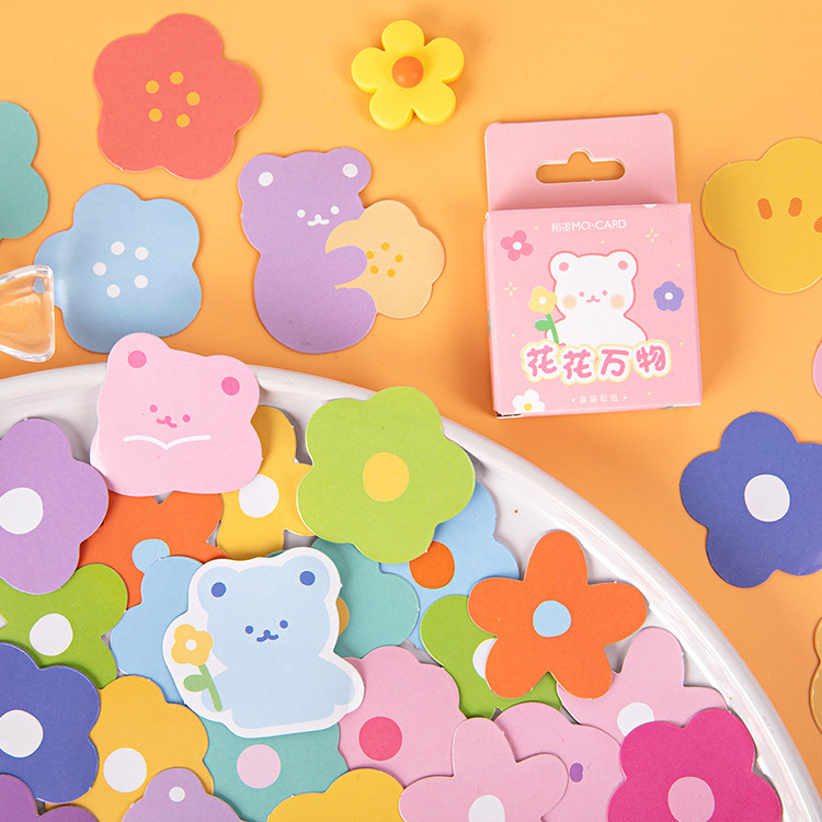 flower_teddy_sticker_pack_9.jpg Kawaii Flower & Teddy Shaped Sticker Pack - Set of 46 Stickers