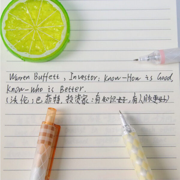 Grid-Themed Pastel Gel Pen – Set of 6