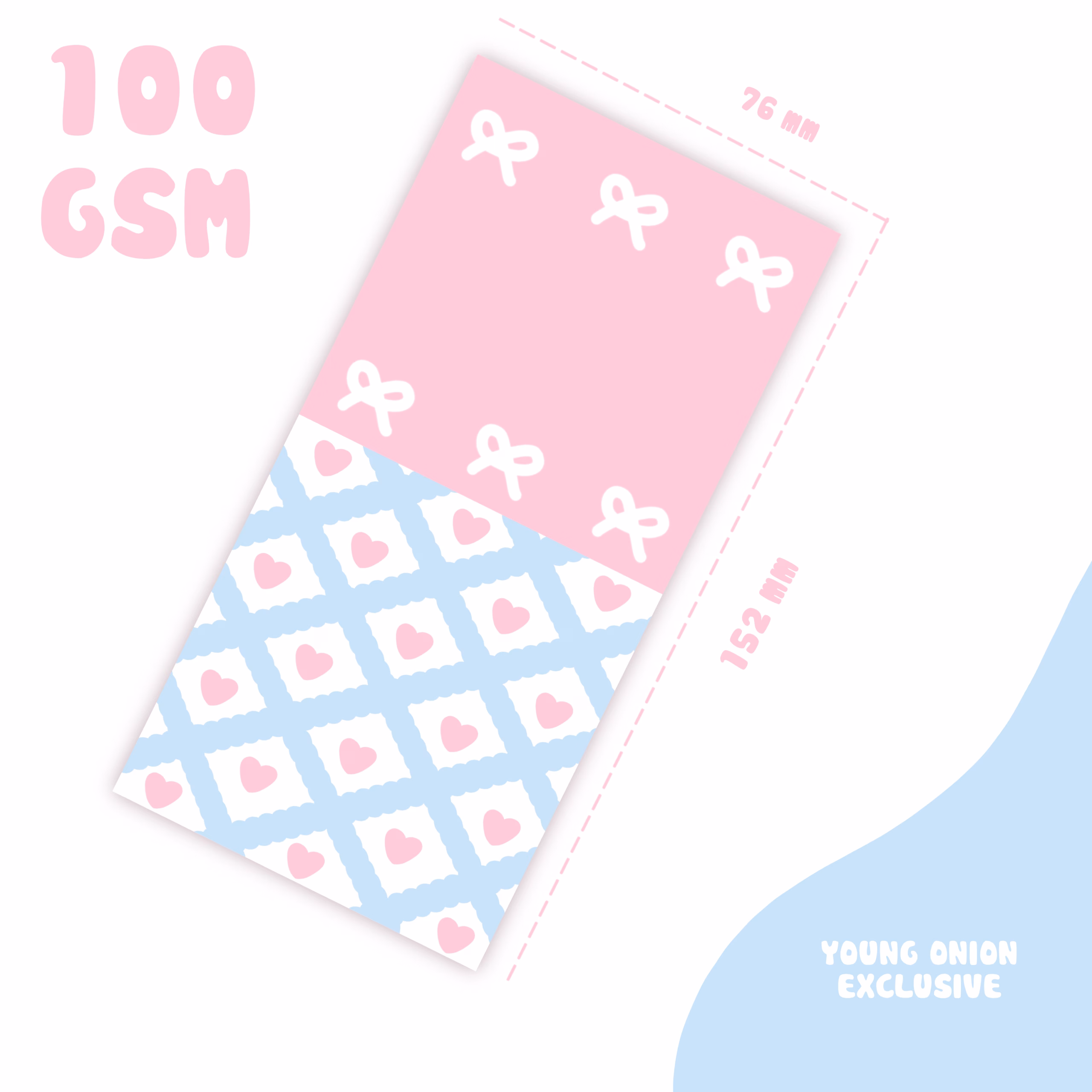 Heart Bows – Long Duo Memo Pad (Young Onion Exclusive)