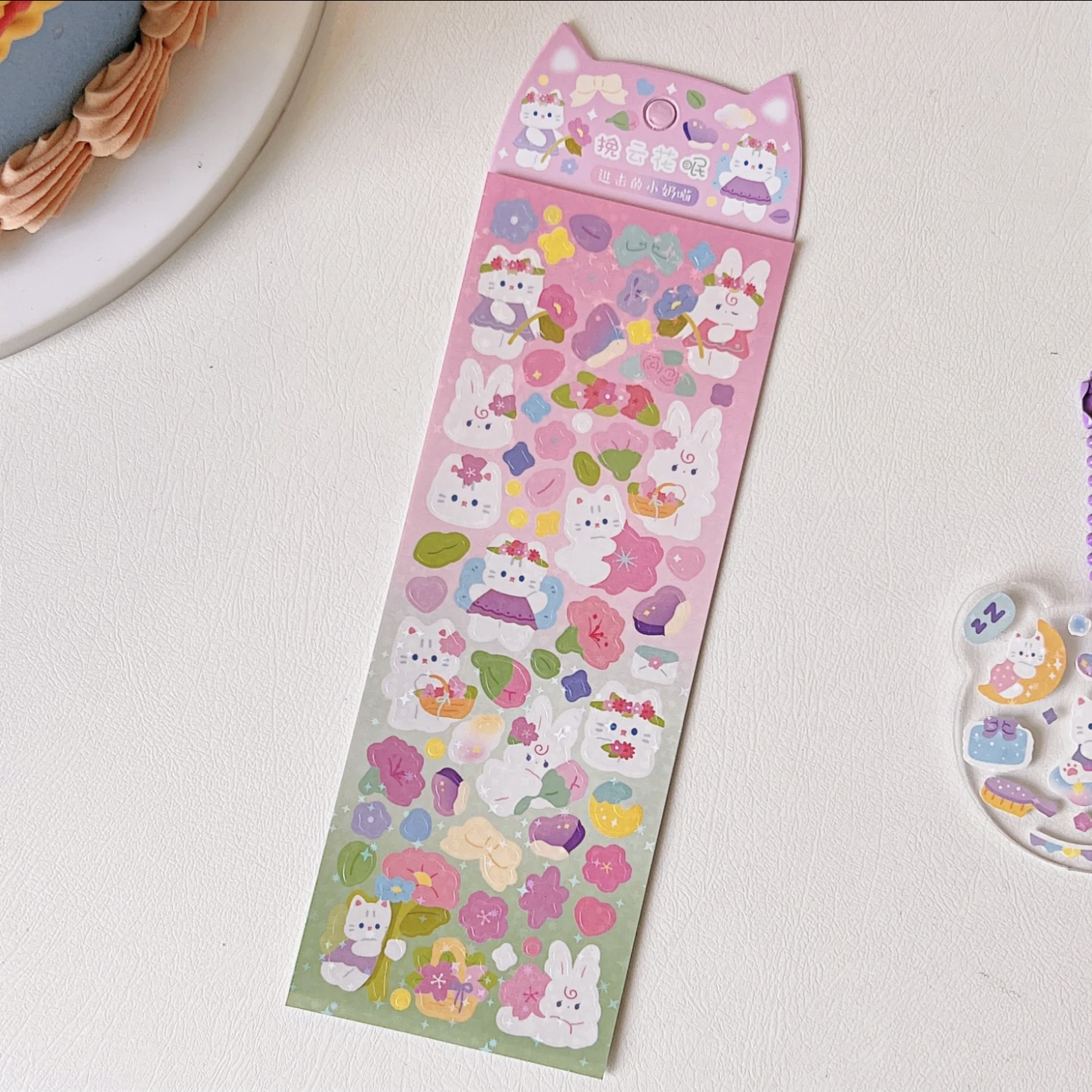 Kawaii Holographic Bunny Sticker Sheet - 1 Sticker Sheet - Random Design