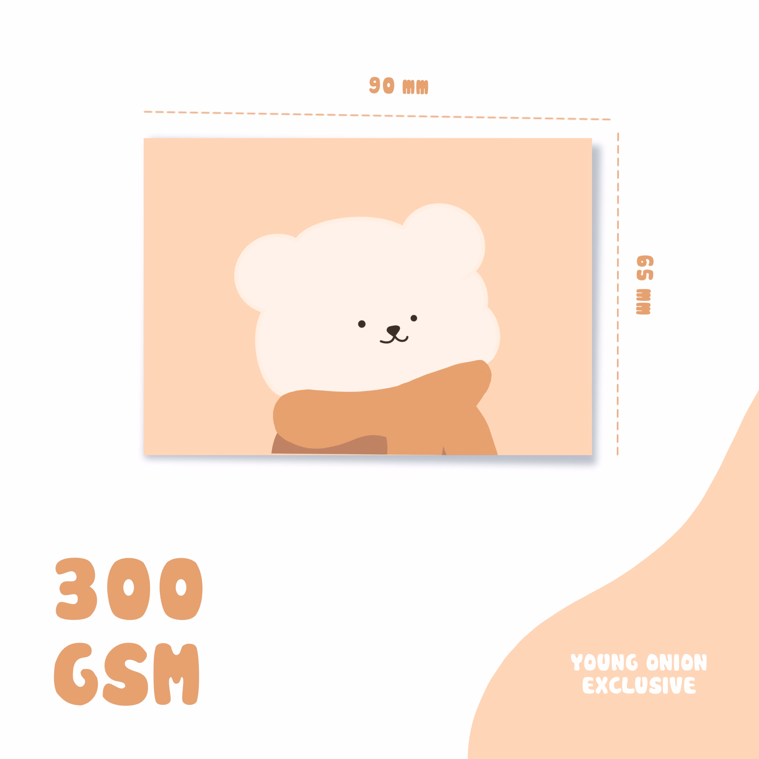 Kawaii Bear Message Cards with envelopes - Set of 10