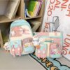 Kawaii Korean Premium Backpack for school and college Students - Set of 2 - Pastel Color