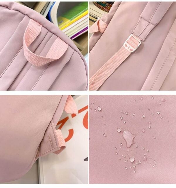 Kawaii Korean Premium Backpack for school and college Students - Set of 2 - Pastel Color