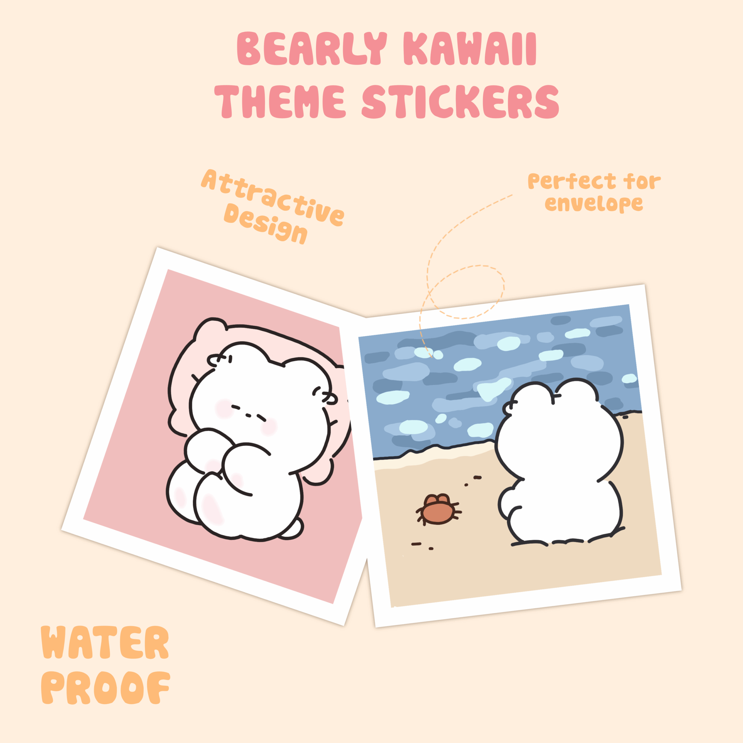 kawaii-waterproof-sticker-2-scaled-2.png Bearly Kawaii Premium Waterproof Sticker Pack – Set of 18 (Young Onion Exclusive)