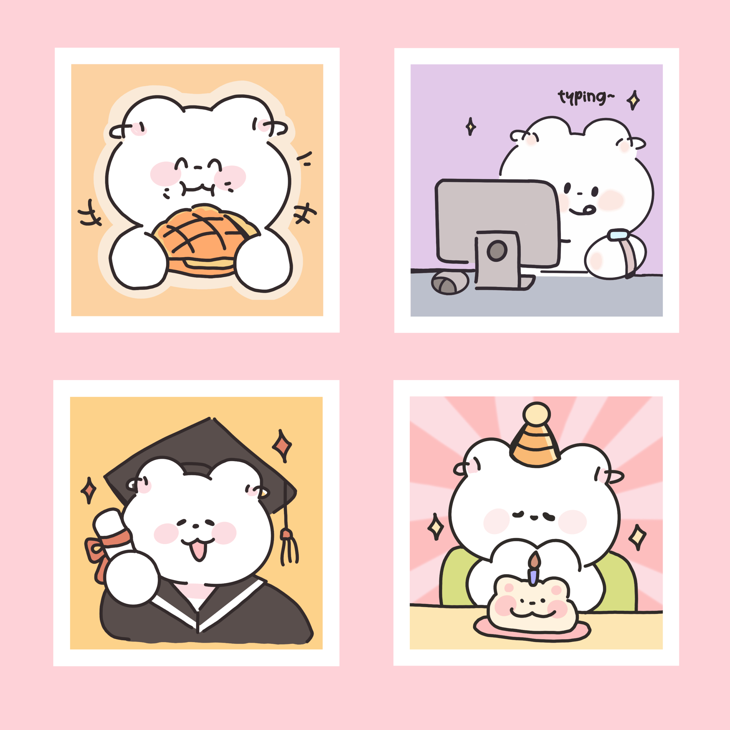 kawaii-waterproof-sticker-7-scaled-2.png Bearly Kawaii Premium Waterproof Sticker Pack – Set of 18 (Young Onion Exclusive)