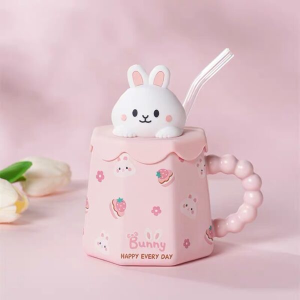 Bubble Handle 3D Character Mug with lid – Kawaii Edition