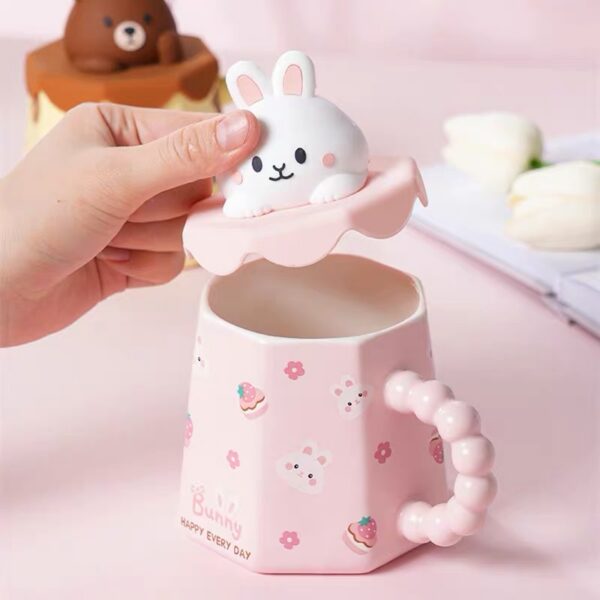 Bubble Handle 3D Character Mug with lid – Kawaii Edition