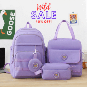 Korean Style Backpack Handbag Complete Package - Set of 4 (without Pendent)