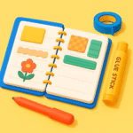 Bear Combo - Gel Pen Set 6 Pcs ✨ + Mini Spiral Notebook Set of 4 Pcs