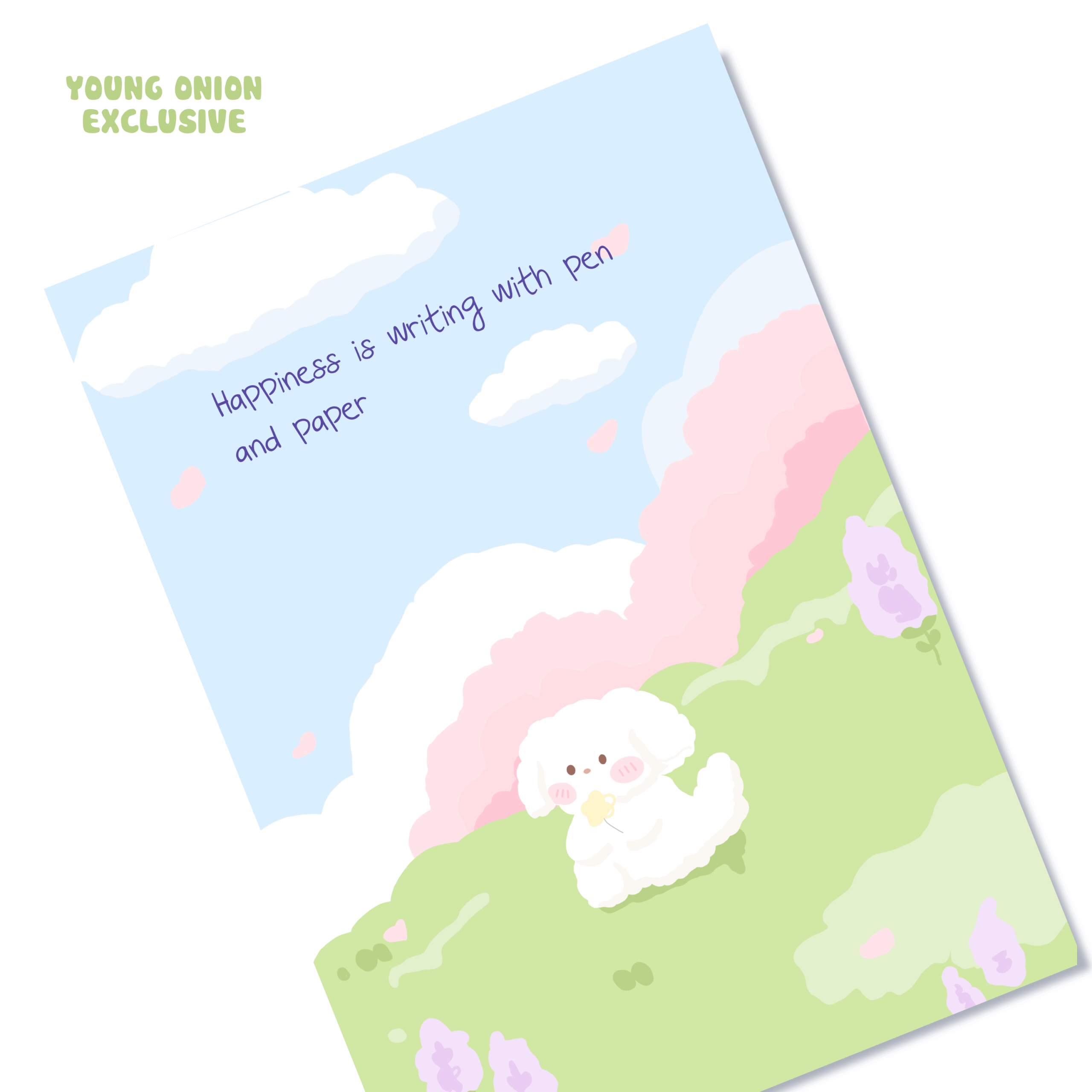 Lavender Hills Pup | A6 Kawaii Notepad – Young Onion Exclusive