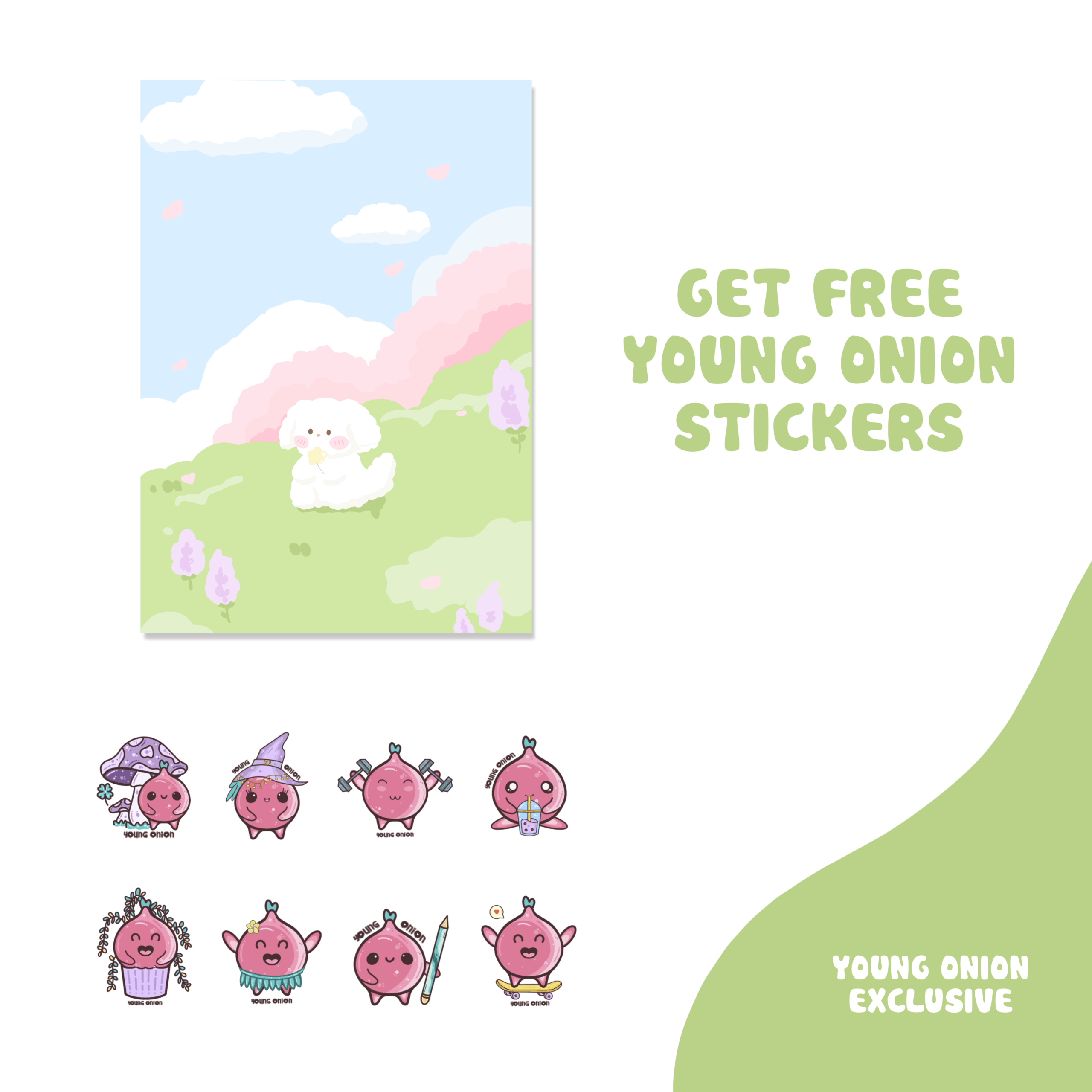 Lavender Hills Pup | A6 Kawaii Notepad – Young Onion Exclusive