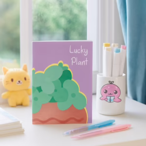 Lucky Plant Pastel Plain Notebook – A6 & A7 Sizes
