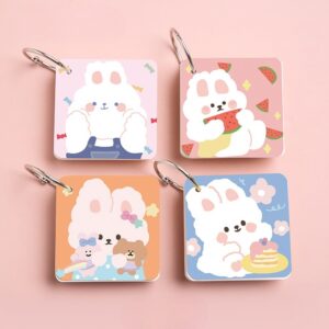 Kawaii Bunny Keychain Notebook – 80 Sheets