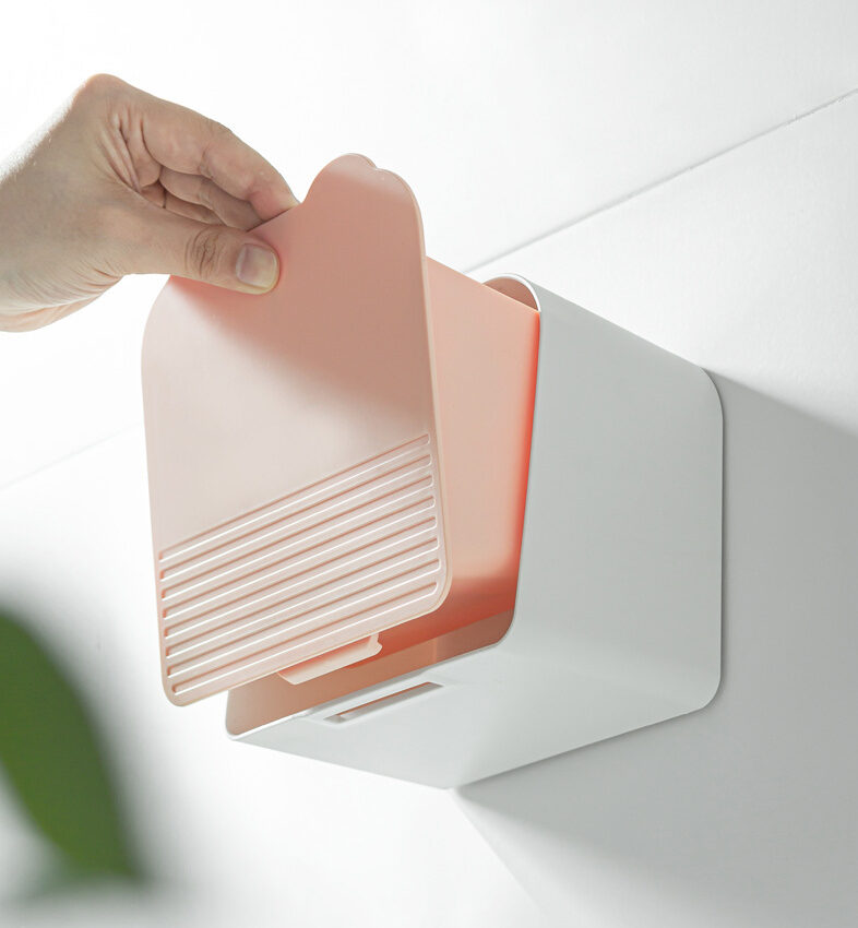 Wall-Mounted Skincare Organizer - Peach & White