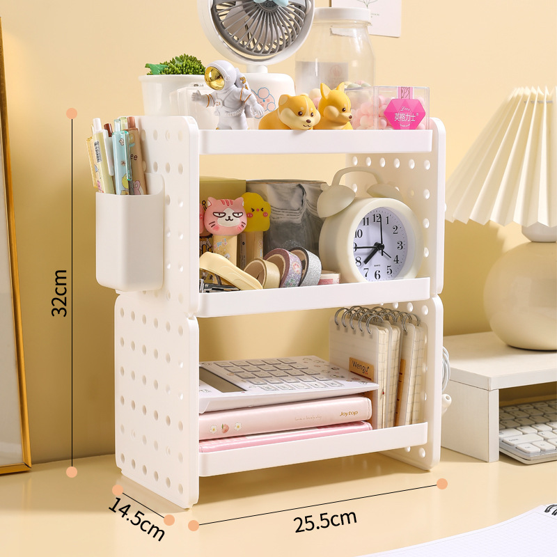 Kawaii Modular Desk Organizer Shelf with Pegboard