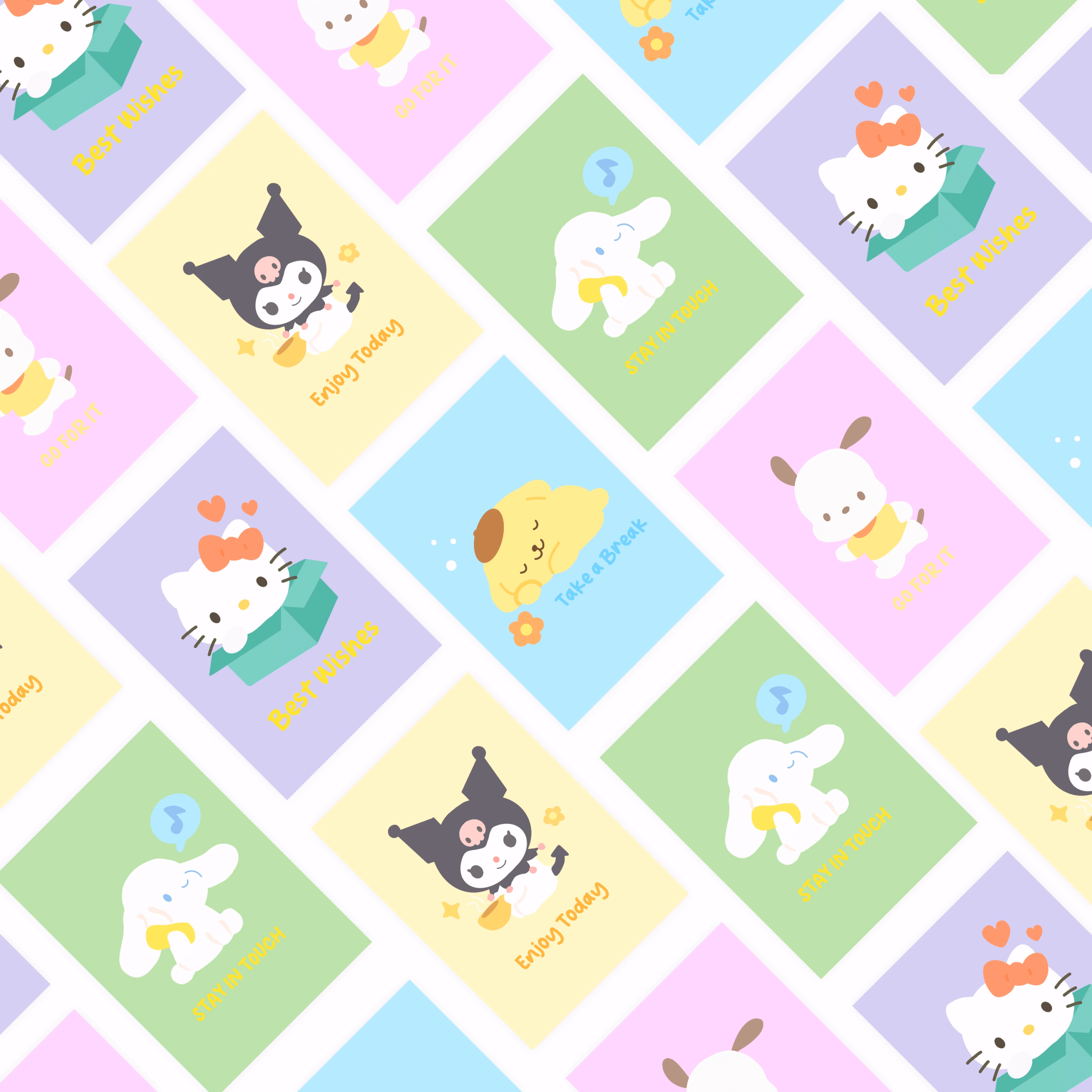 Sanrio Message Cards with Envelopes – 5 Cute Designs (Young Onion Exclusive)