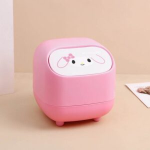 Sanrio Cute Mini Trash Bin – Hello Kitty, My Melody & Cinnamoroll Desktop Wastebasket - My Melody