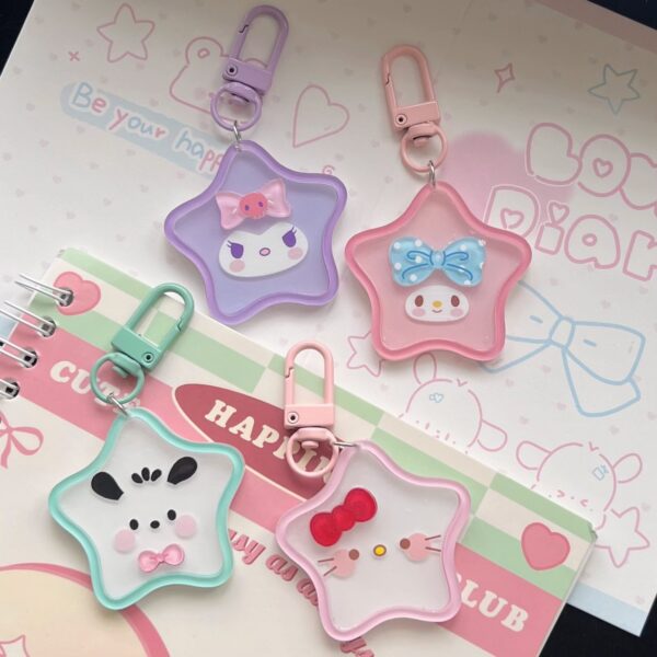 Kawaii Star-Shaped Sanrio Acrylic Keychains