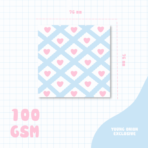 Pastel Pattern Square Memo Pads - 40 pages - 100 GSM (Young Onion Exclusive)