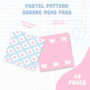 Pastel Pattern Square Memo Pads - 40 pages - 100 GSM (Young Onion Exclusive)