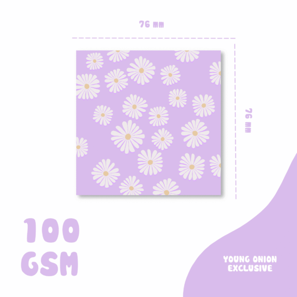 Purple Daisy Square Memo Pads (Young Onion Exclusive)