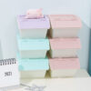 Kawaii Pastel Flip-Top Storage Bins – Stackable Desk Organizers