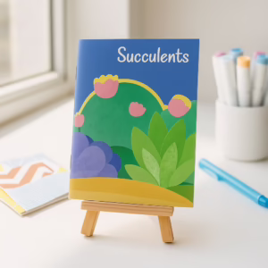 Succulent Mini Plain Notebook – Aesthetic Pastel Design