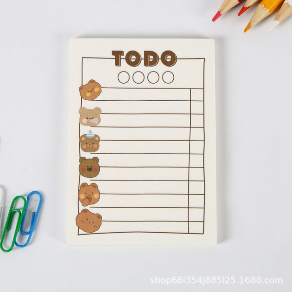 Adorable Bear Planner Notes To-Do List