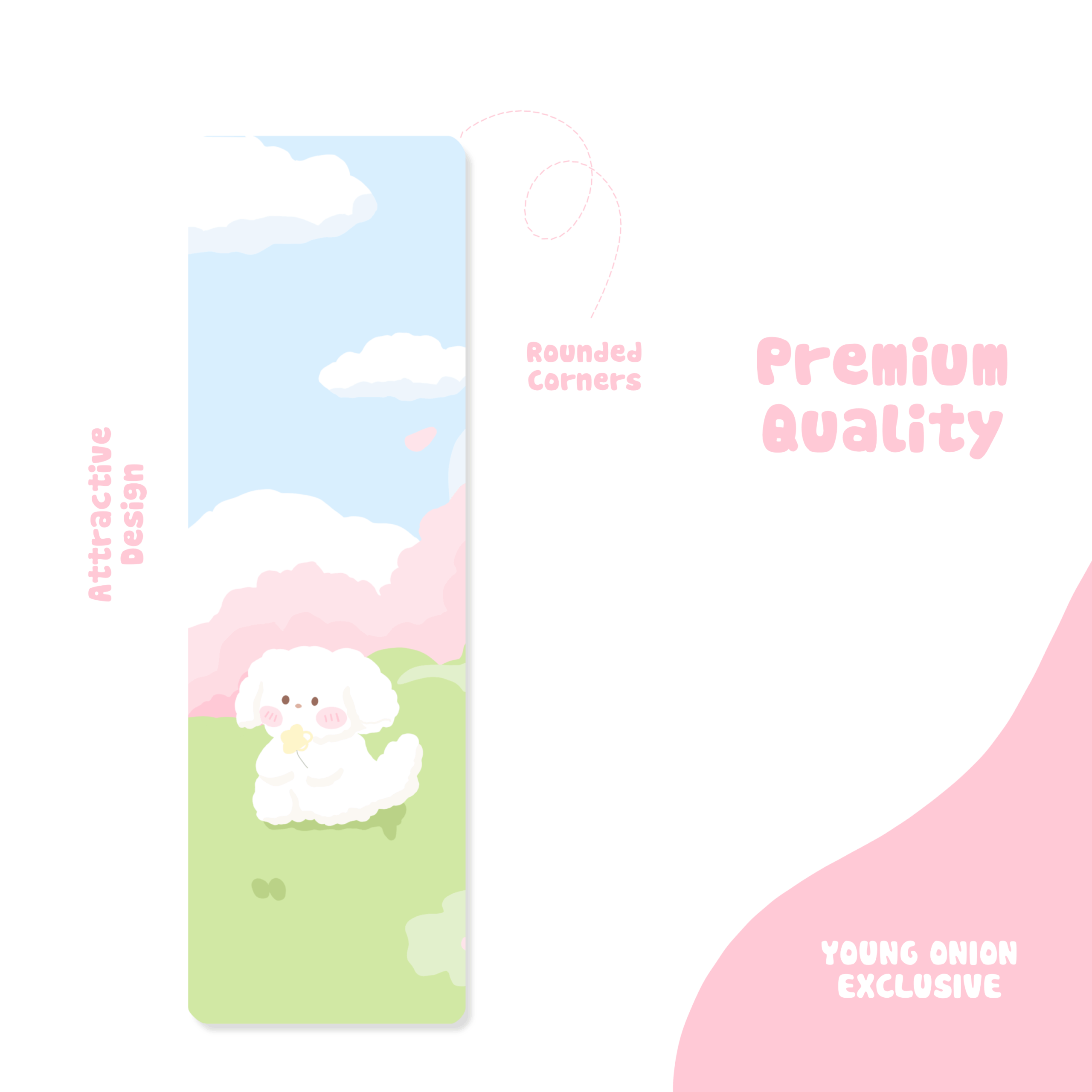 young-onion-bookmark-kawaii-3-scaled-1.png Kawaii Daydream Bookmark Duo – Fluffy Pup & Coastal Cats