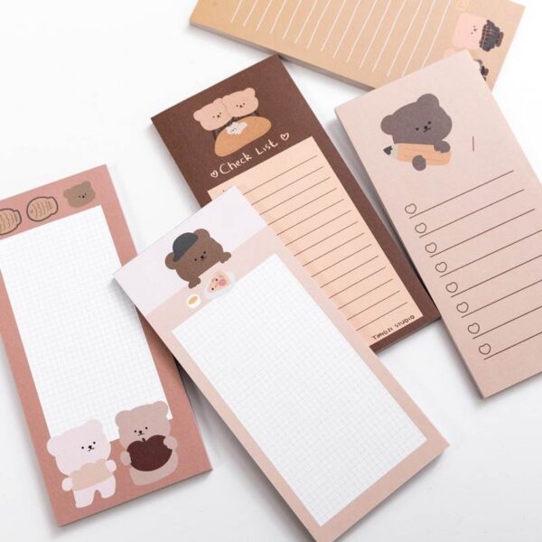 Kawaii Bear To-Do List & Memo Pads
