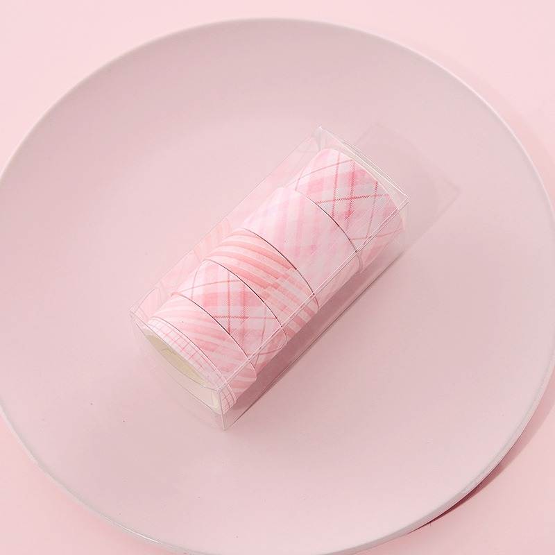 Kawaii Washi Tape - Grid Pattern - Pack of 6 - Random